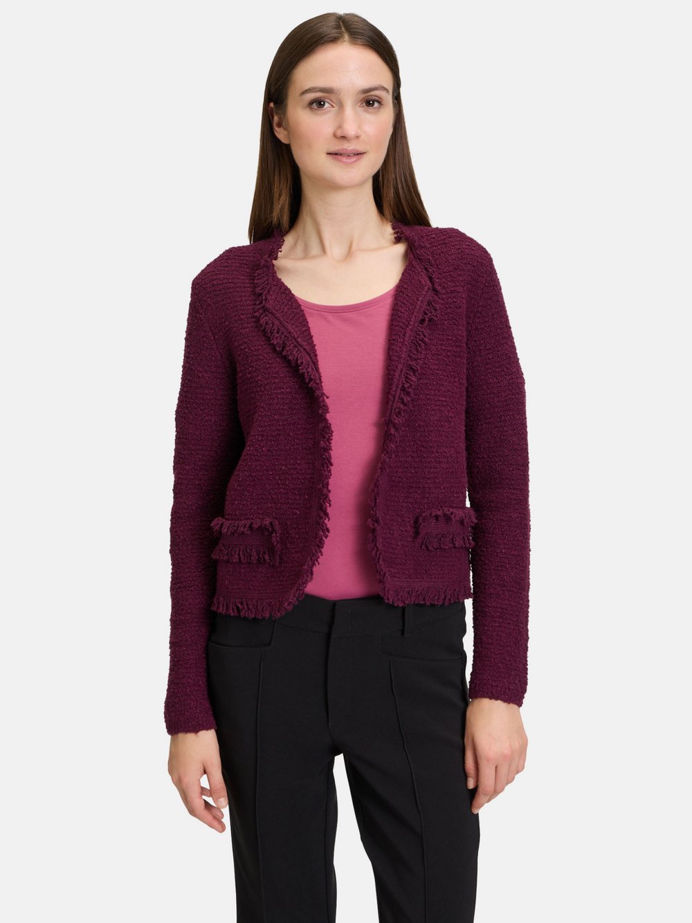 Cartoon Strick-Cardigan Damen Baumwolle lila, 36