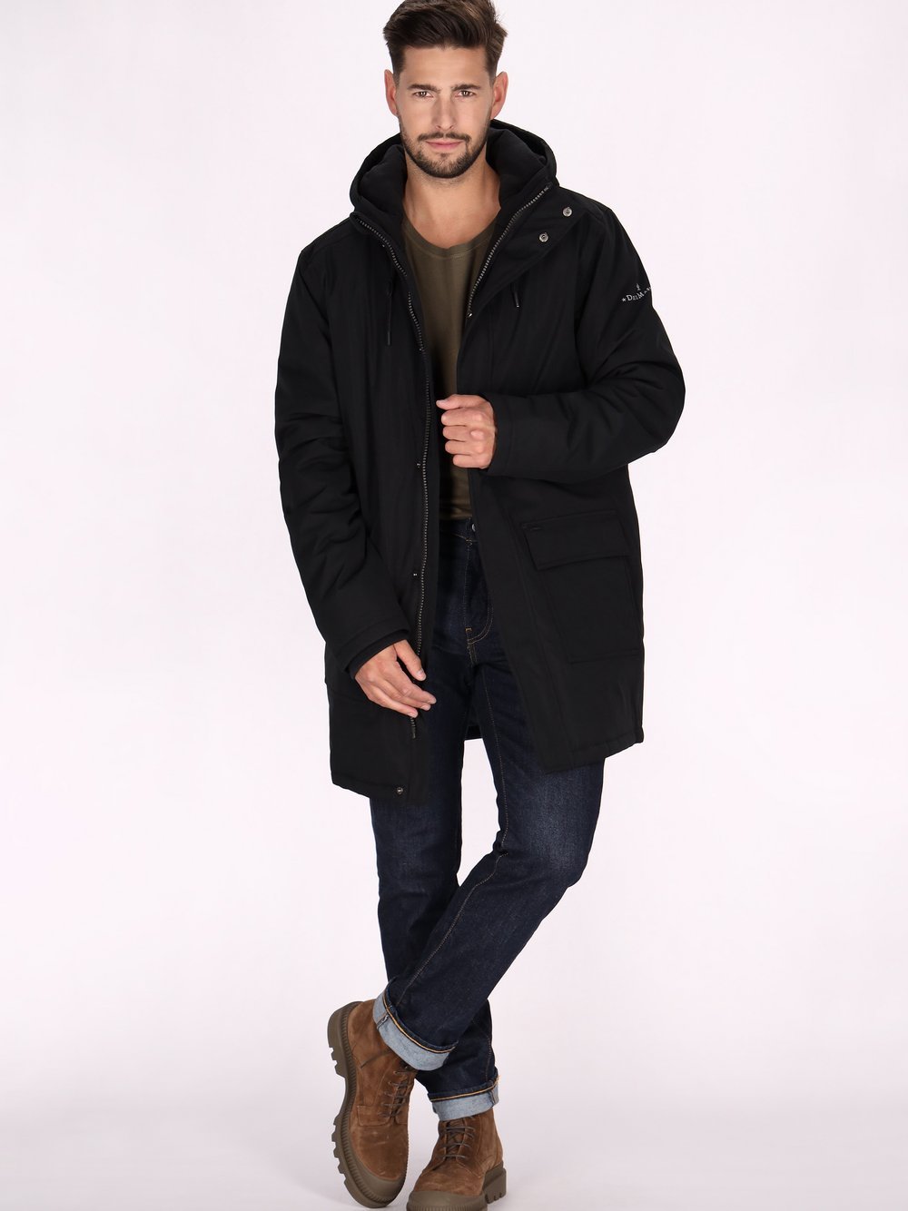 Dreimaster Winterparka Herren schwarz, S