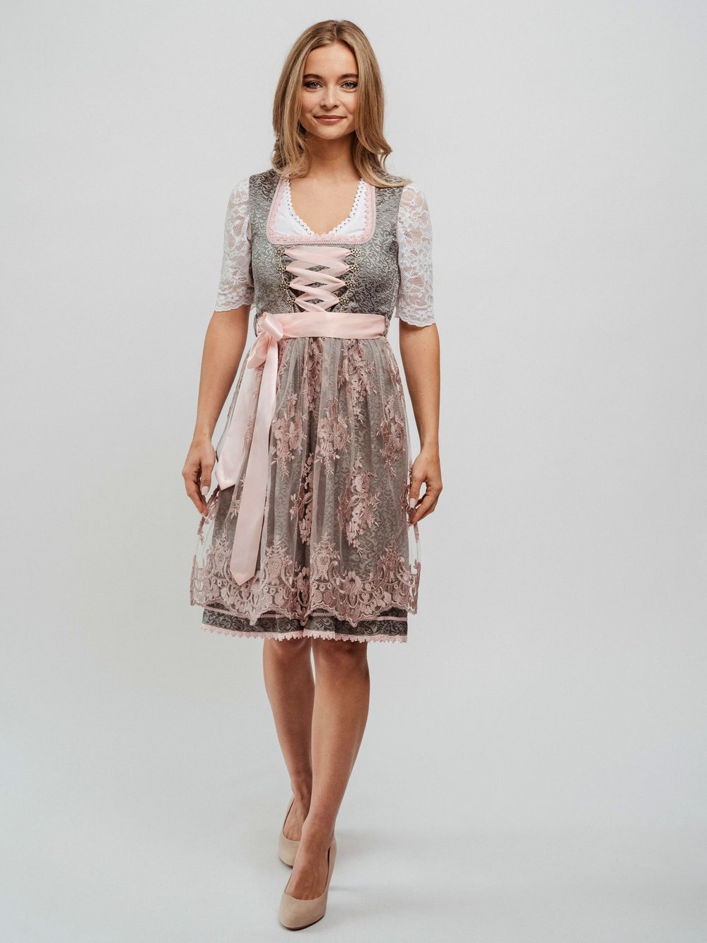 Hofglanz Dirndl Damen mehrfarbig gemustert, 34