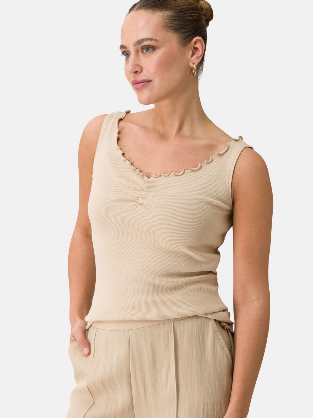 zero Top Damen Baumwolle beige, 44