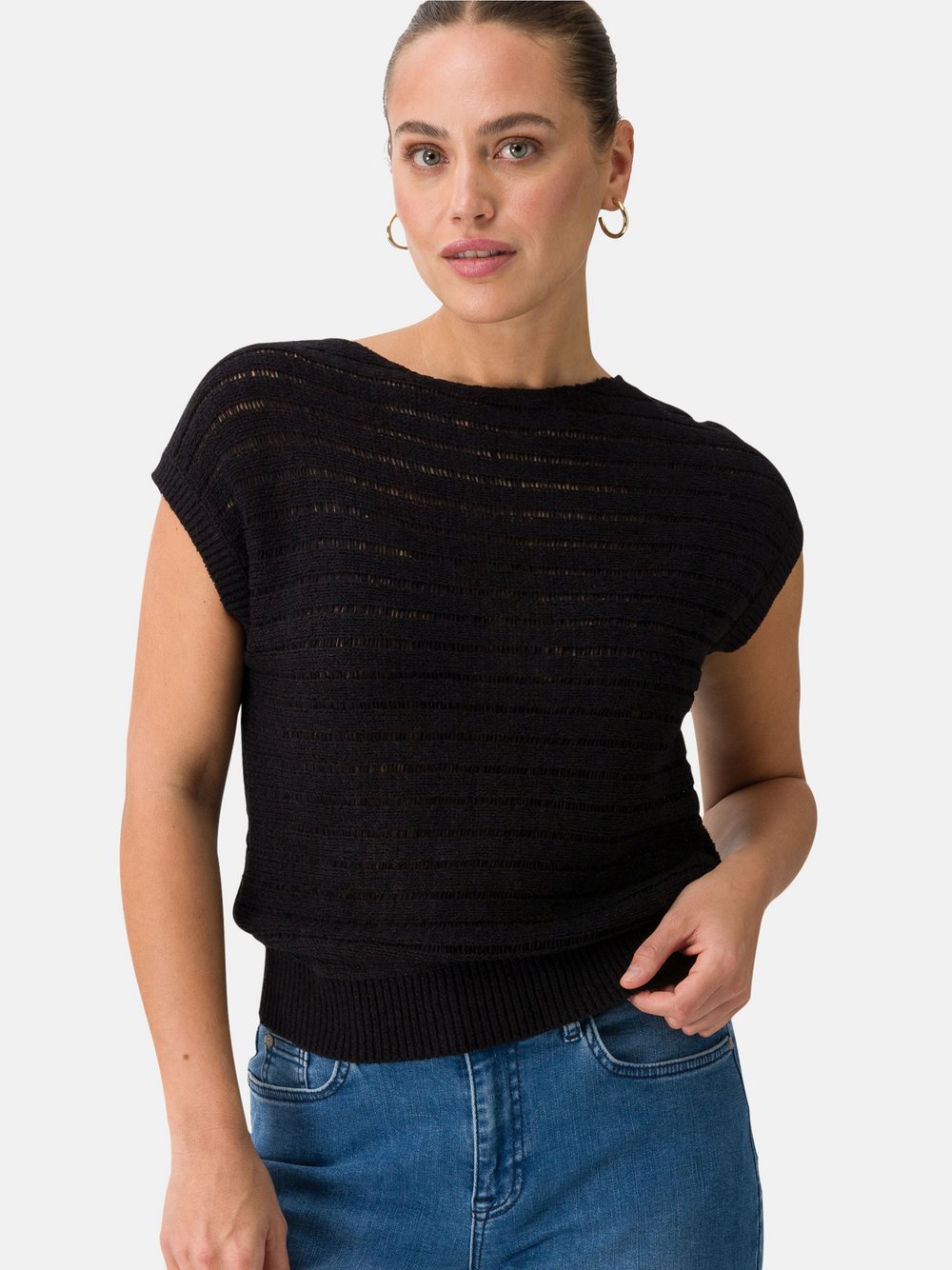 zero Pullover Damen schwarz, 34