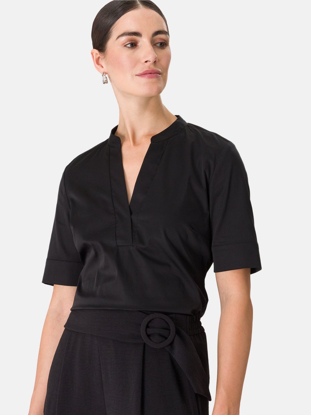 zero Bluse Damen Baumwolle schwarz, 34