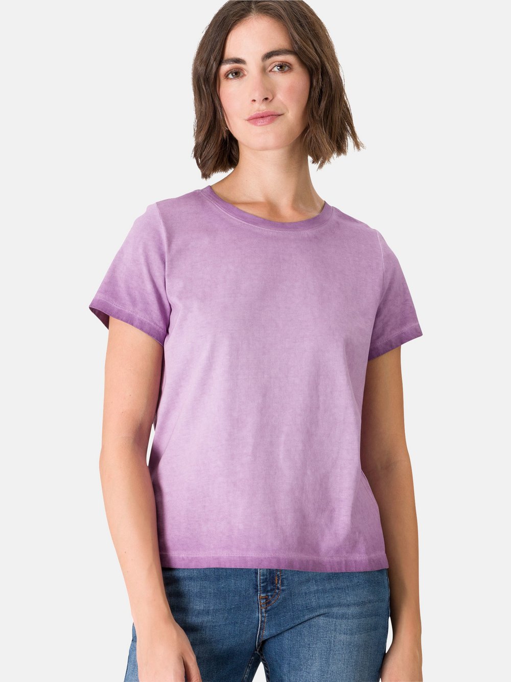 zero Shirt Damen Baumwolle lila gemustert, 34