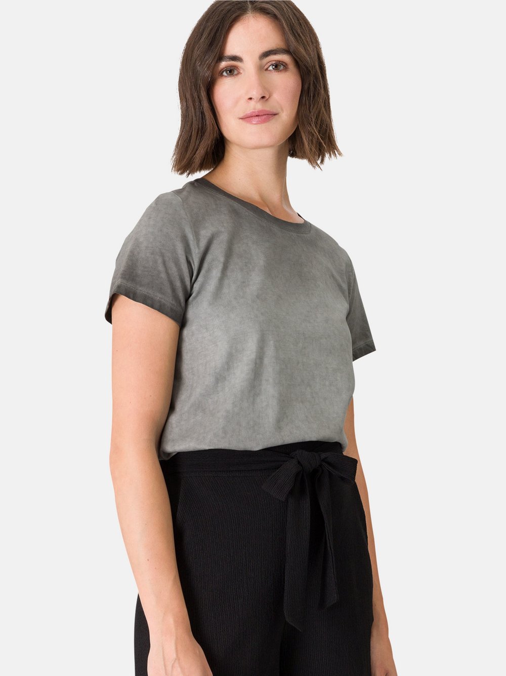 zero Shirt Damen Baumwolle grau gemustert, 42