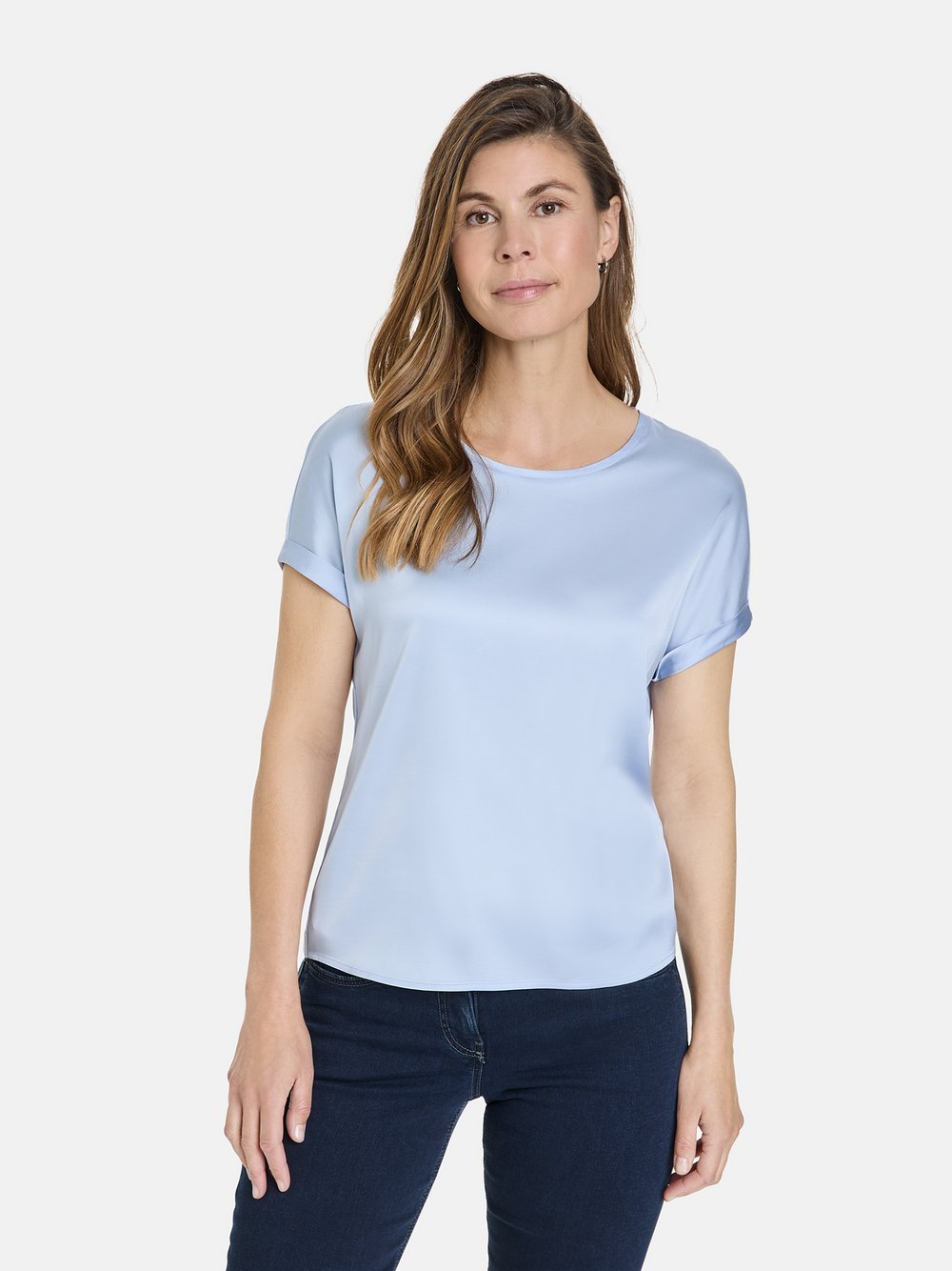 Gerry Weber Kurzarmshirt Damen Baumwolle blau, 48