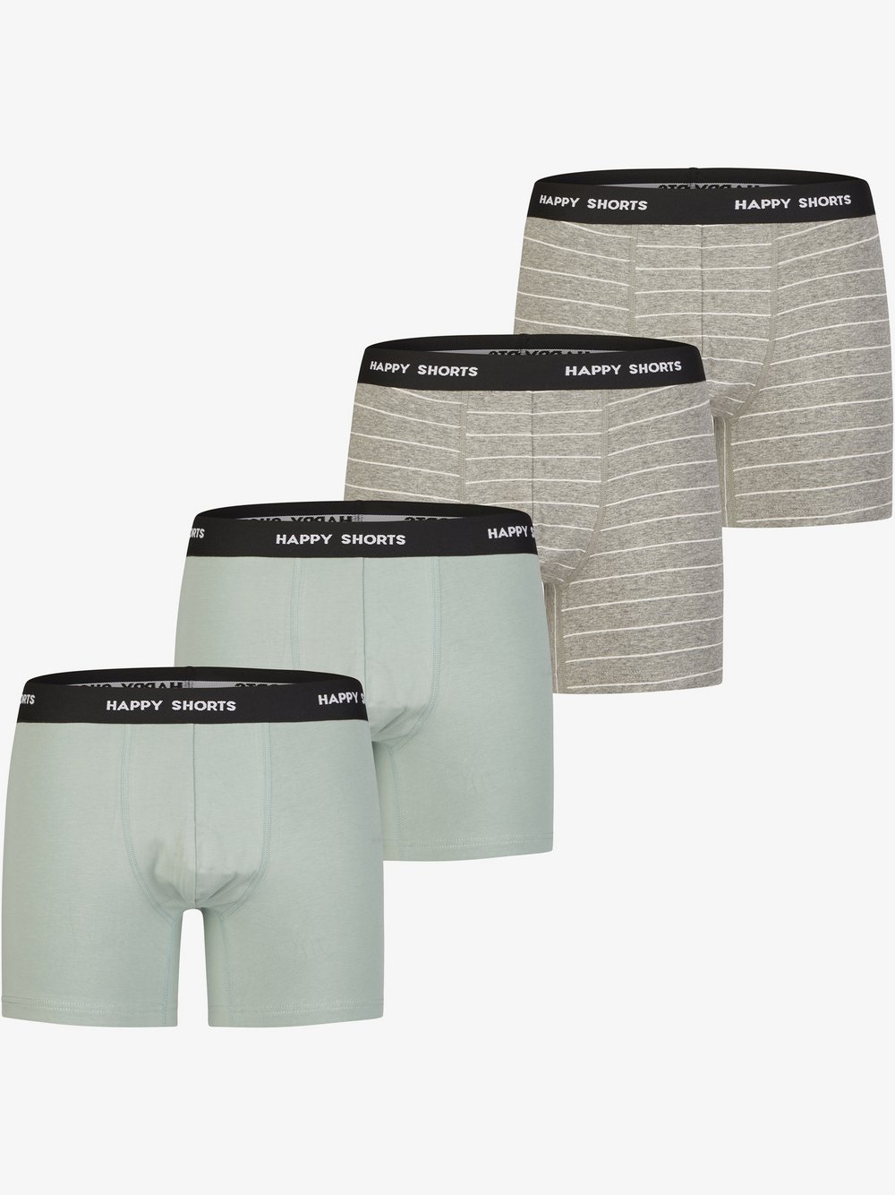 HAPPY SHORTS Retro Boxer  Herren Jersey grau bedruckt, XL