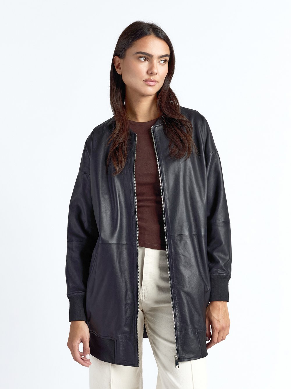 Thumbnail - Maze Lederblouson Damen schwarz gemustert, M
