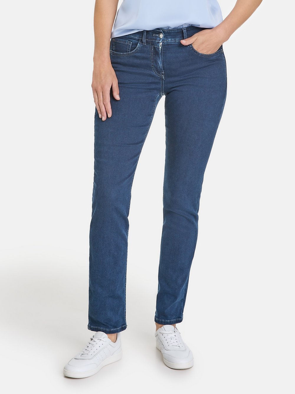 Gerry Weber 5-Pocket Jeans Damen Baumwolle blau, 34