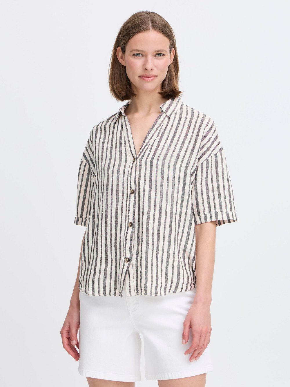 B.Young Bluse Damen beige gemustert, 36
