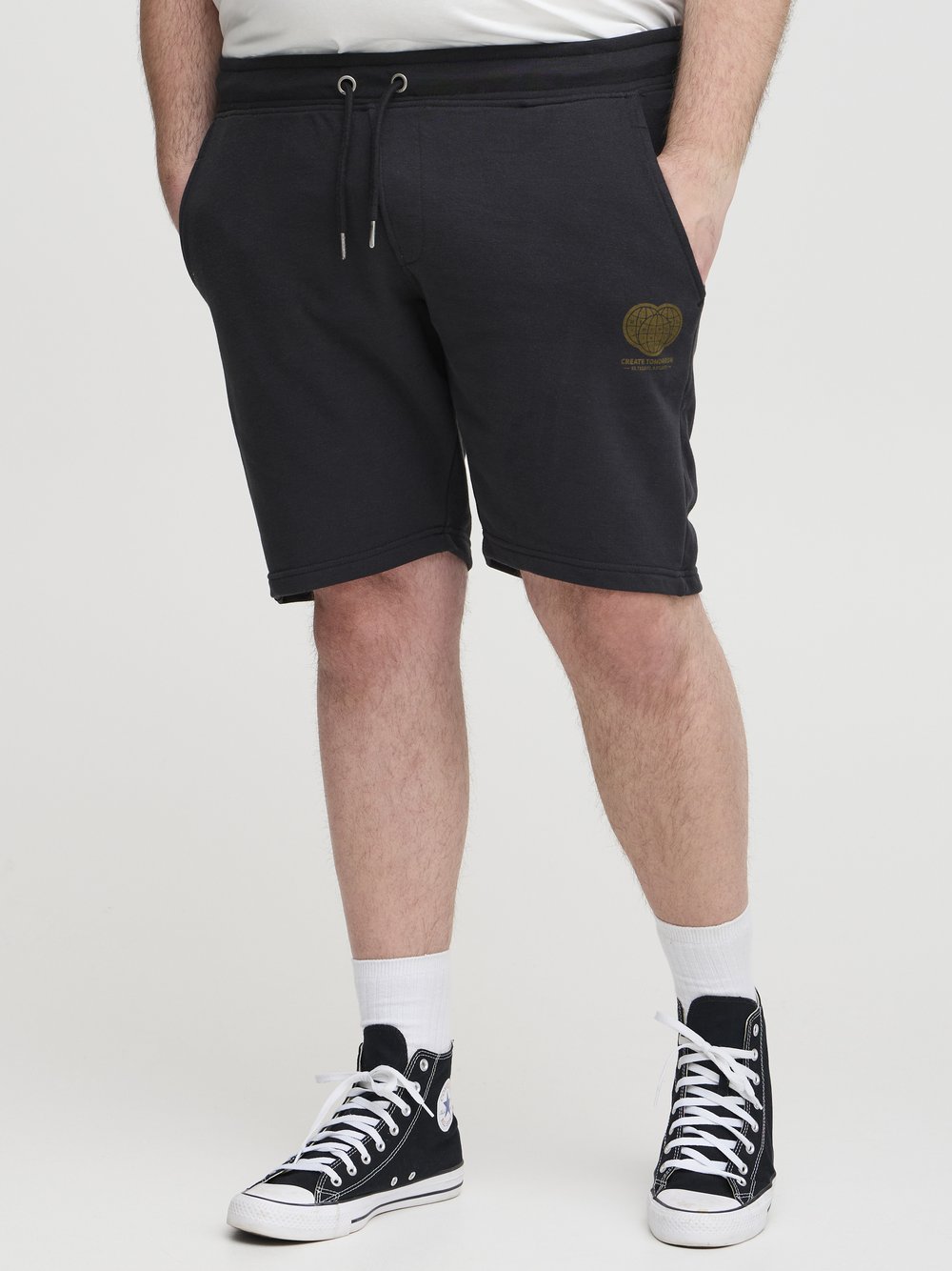 BLEND Shorts Herren Baumwolle schwarz, XXXXL