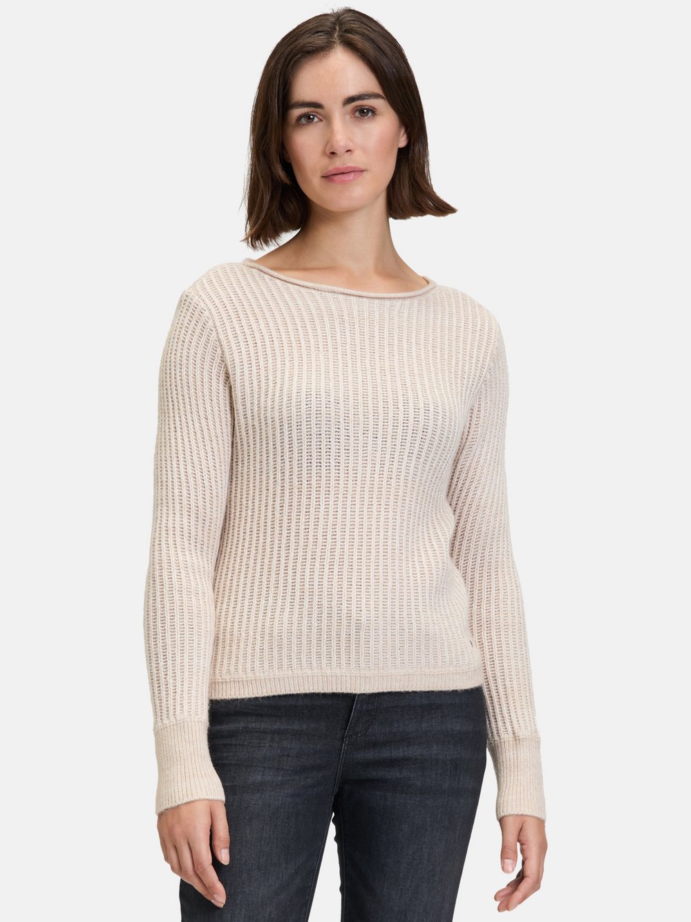 Betty & Co Grobstrick-Pullover Damen Viskose beige, 40