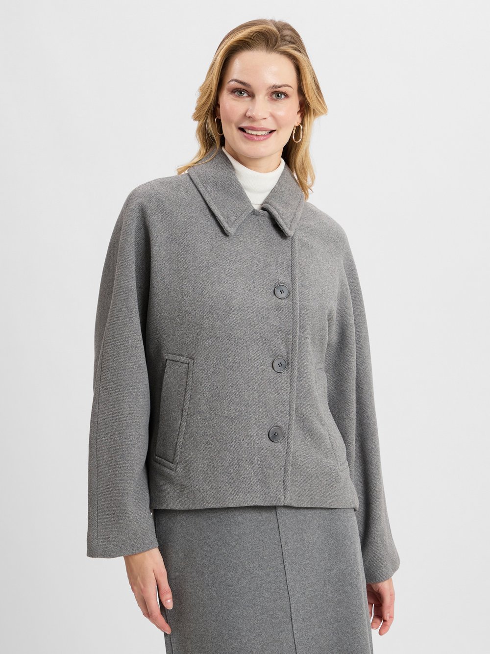 Opus Jacke mit Wollanteil Damen grau meliert, 36