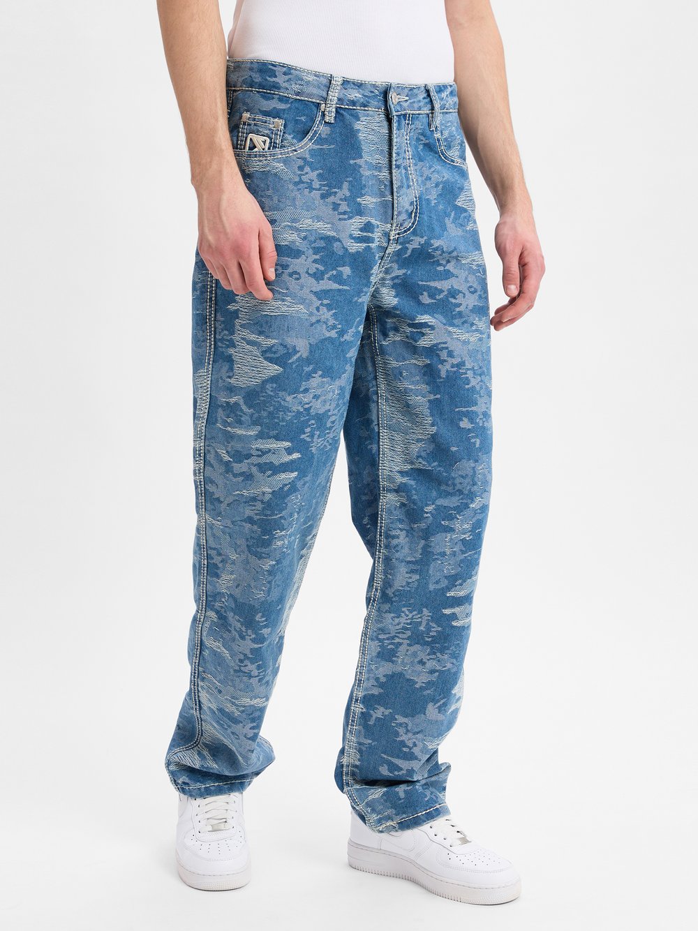 Karl Kani Jeans Herren Baumwolle blau gemustert, 30