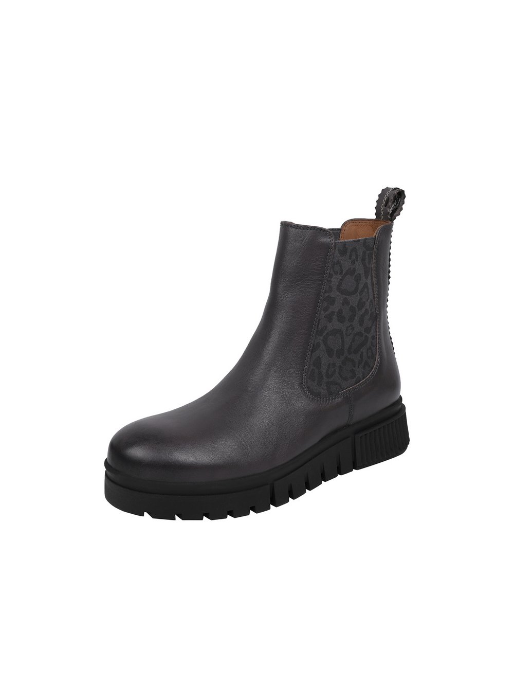 Crickit Chelsea-Boots Damen Leder schwarz bedruckt, 42