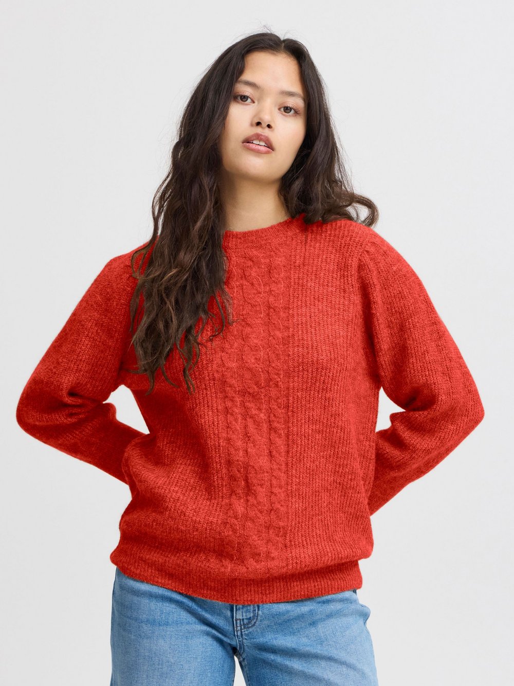 Ichi Strickpullover Damen rot, XXL