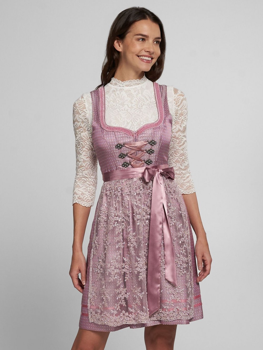 Spieth & Wenksy Dirndl Damen rosa kariert, 40