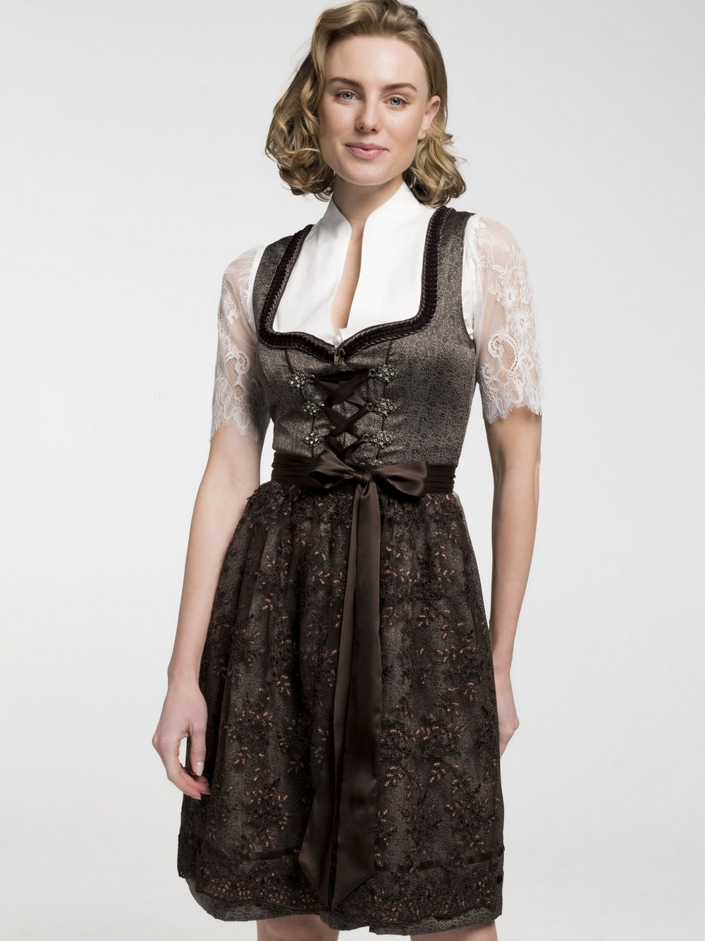 Spieth & Wenksy Dirndl Damen braun bedruckt, 36