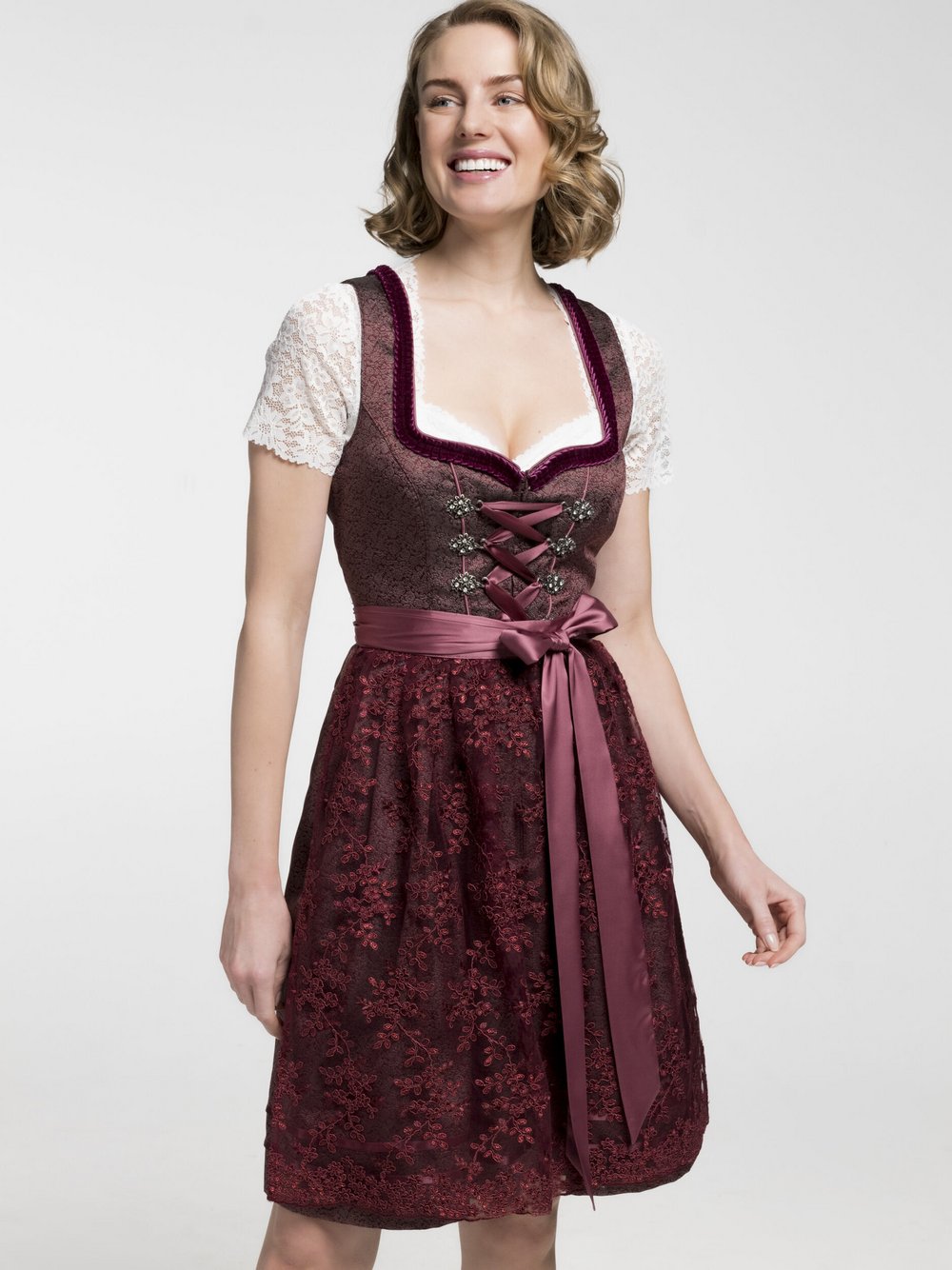 Spieth & Wenksy Dirndl Damen rot bedruckt, 36