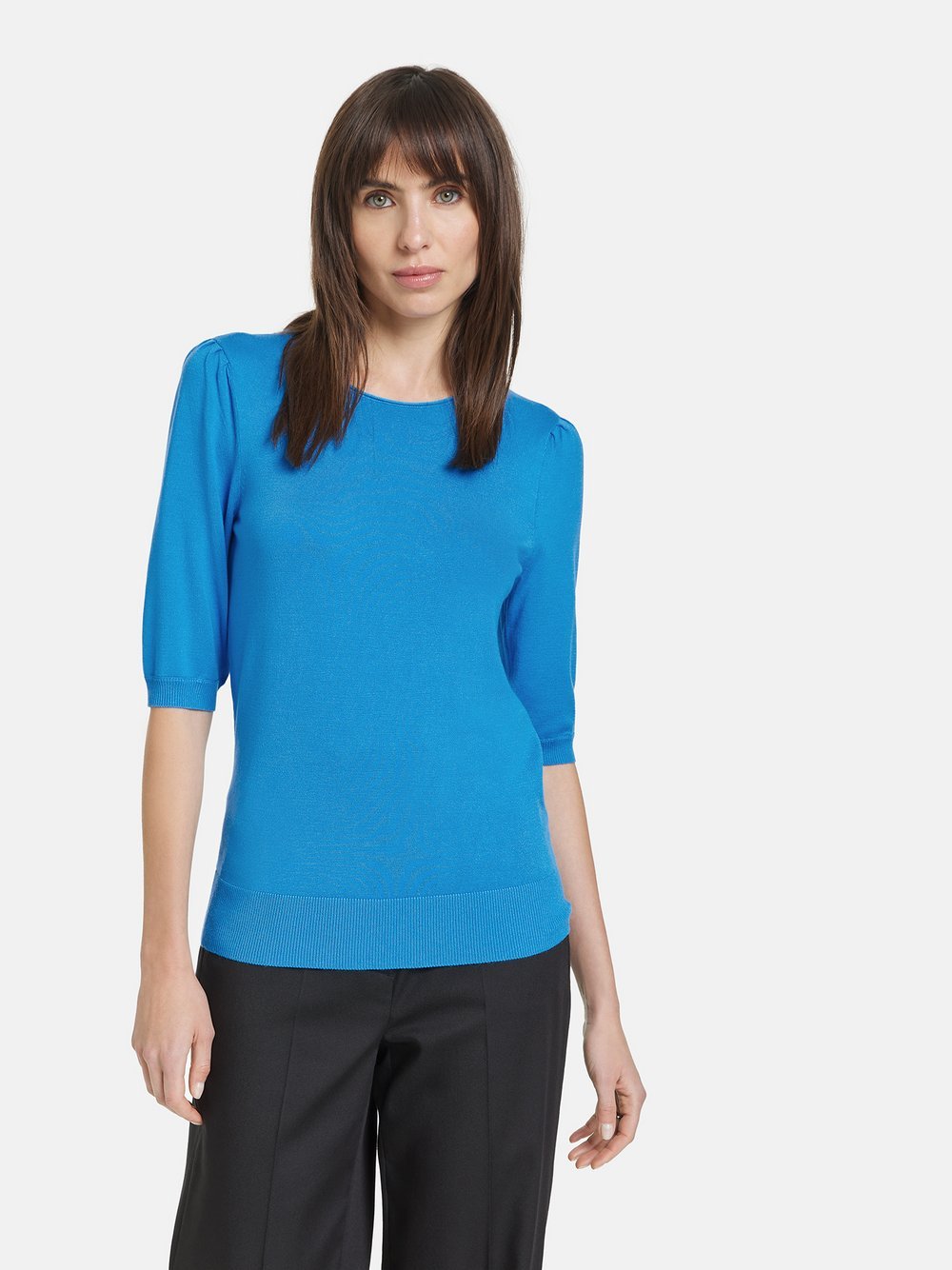 Taifun Kurzarmpullover Damen Viskose blau, 36