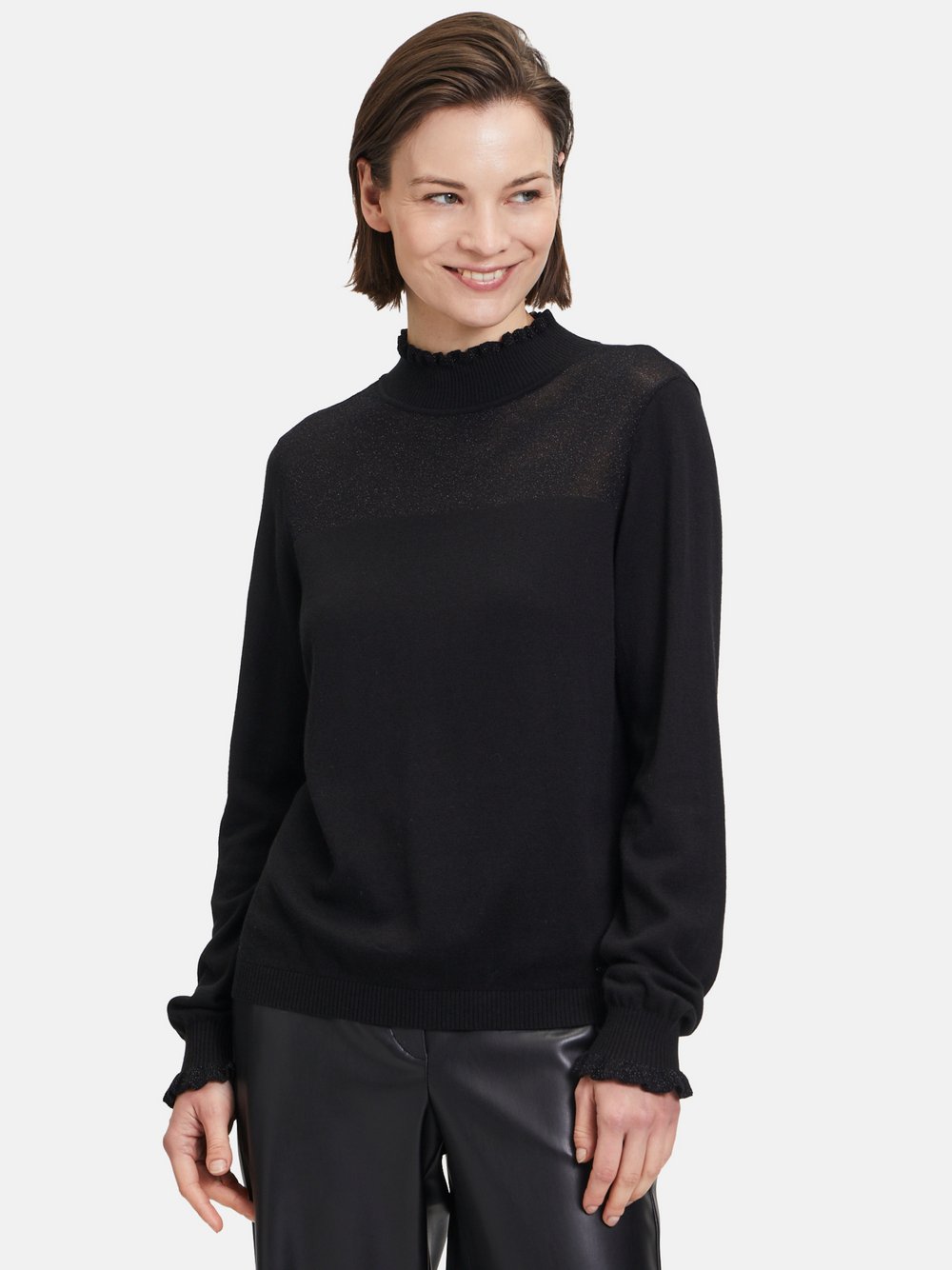 Betty & Co Strickpullover Damen Baumwolle schwarz, 36