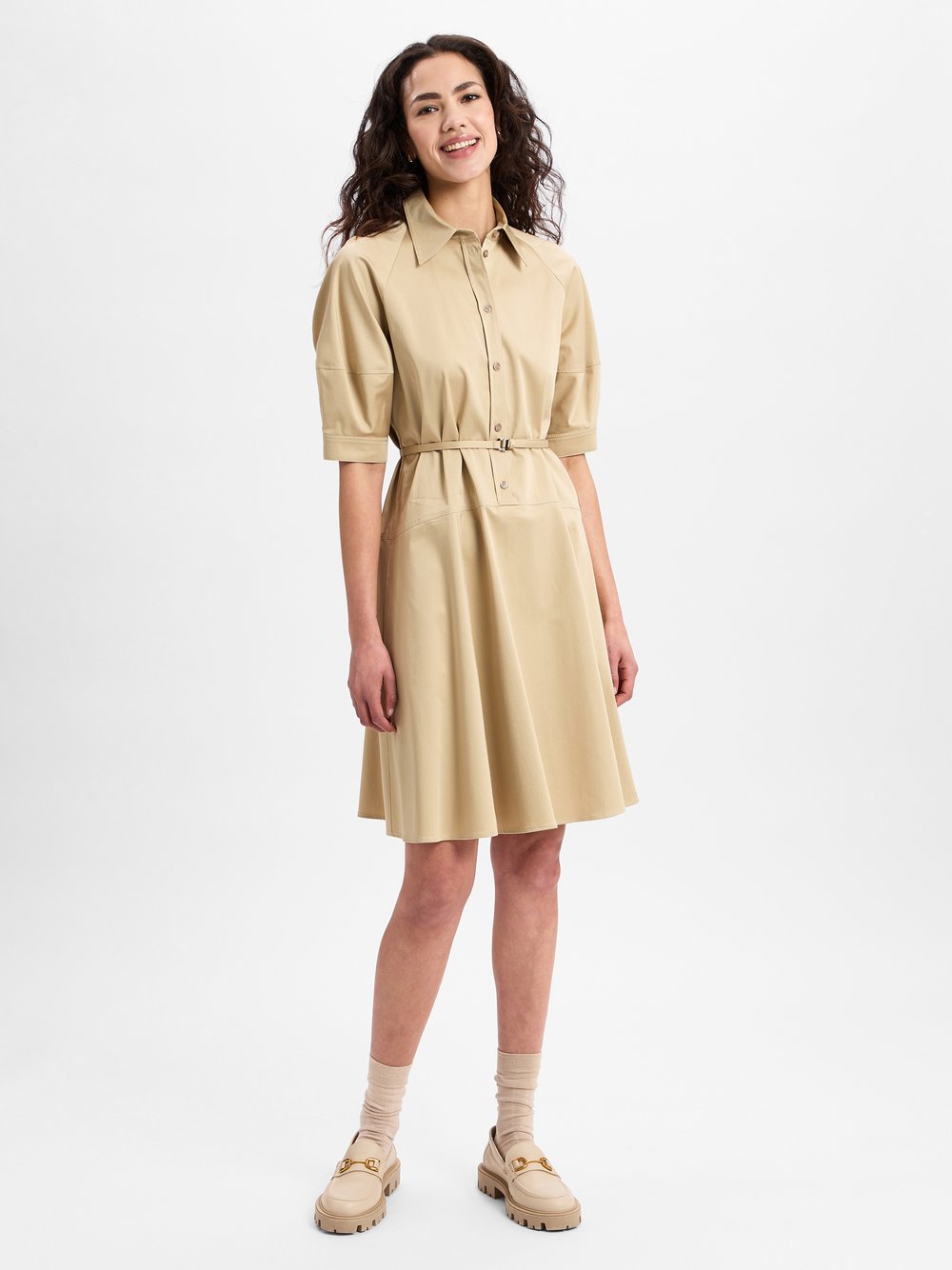 BOSS Kleid Damen Baumwolle beige, 38