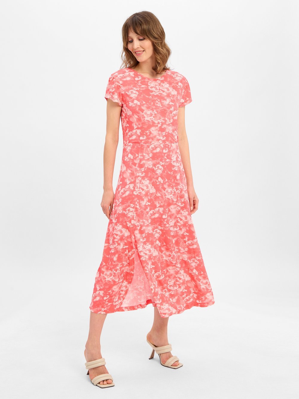 BOSS Maxikleid Damen Viskose pink gemustert, XL
