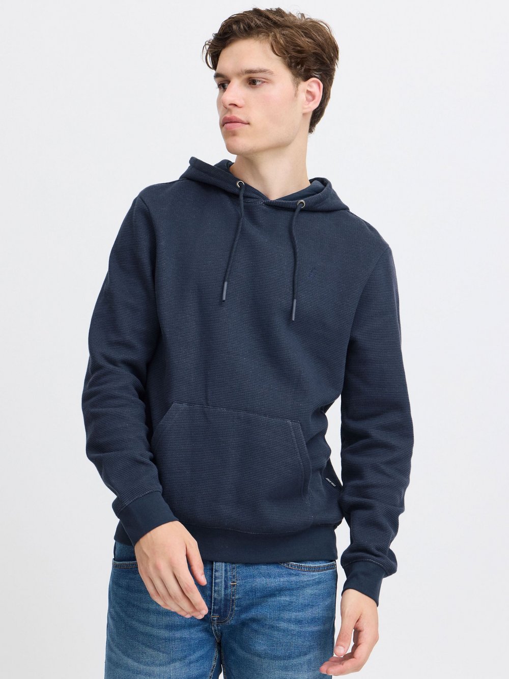 BLEND Kapuzenpullover Herren Baumwolle blau meliert, XXL