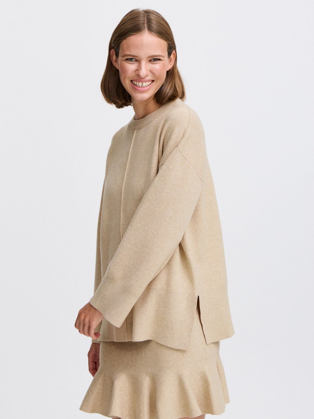 B.Young Strickpullover Damen beige, L