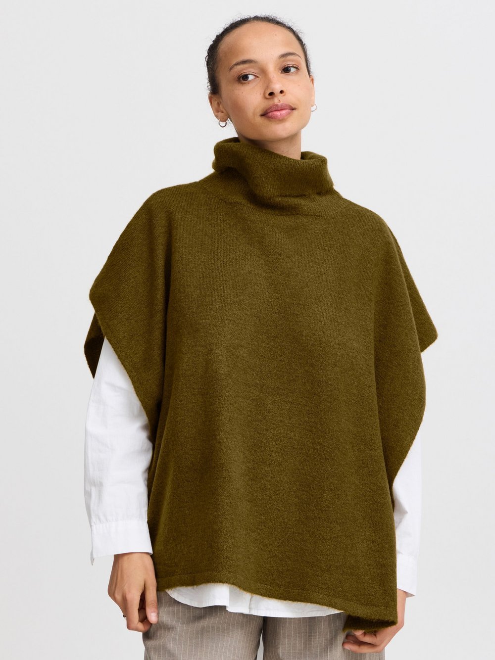 B.Young Poncho Damen grün meliert, ONE SIZE