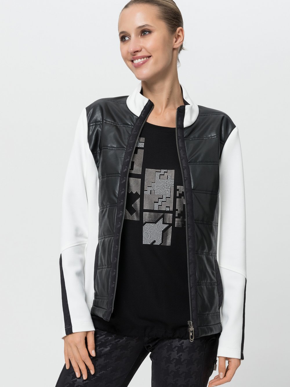 TUZZI Jacke Damen Viskose weiß gemustert, 36