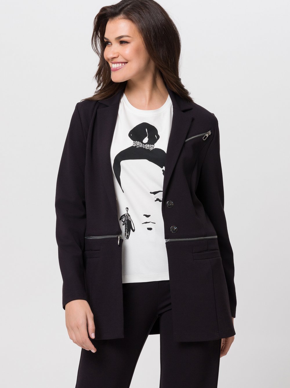 TUZZI Blazer Damen Viskose schwarz, 36