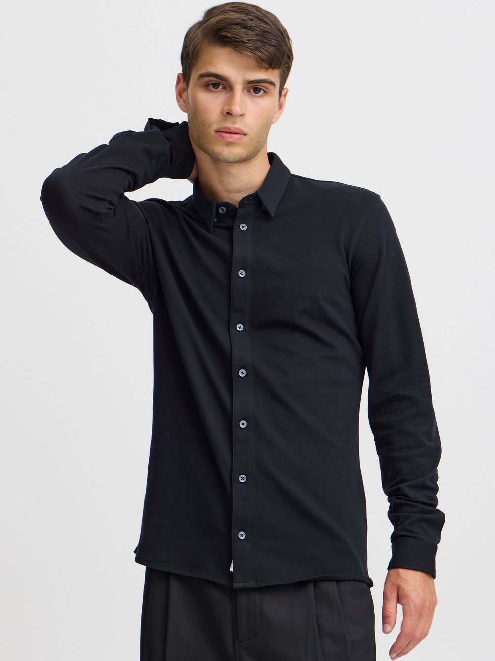 CASUAL FRIDAY Hemd Herren Slim Fit Baumwolle schwarz, XXXL