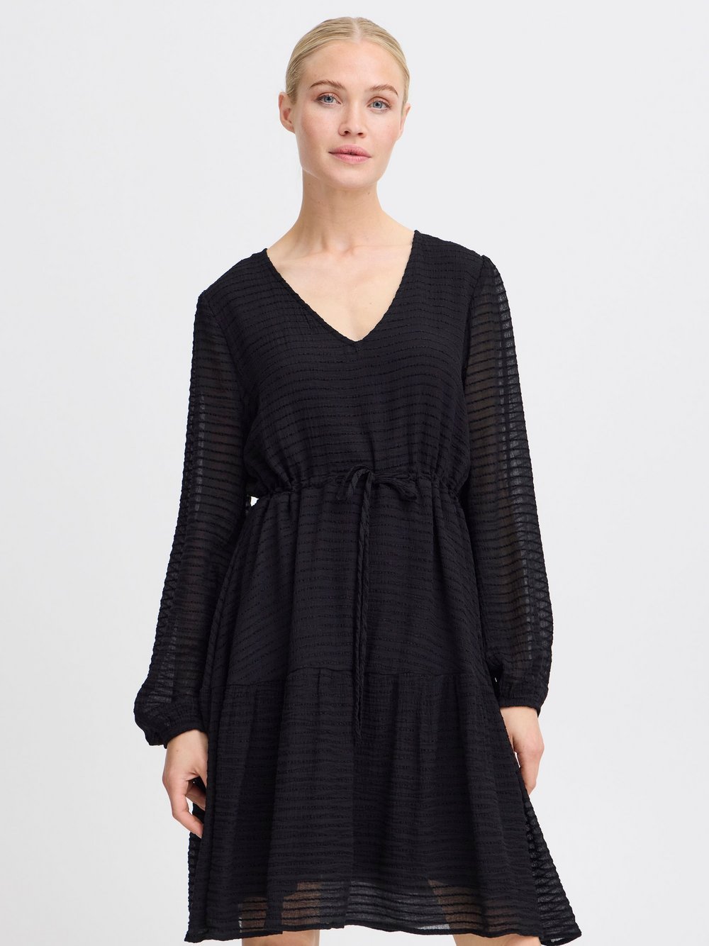 B.Young Kleid Damen Viskose schwarz gemustert, 34