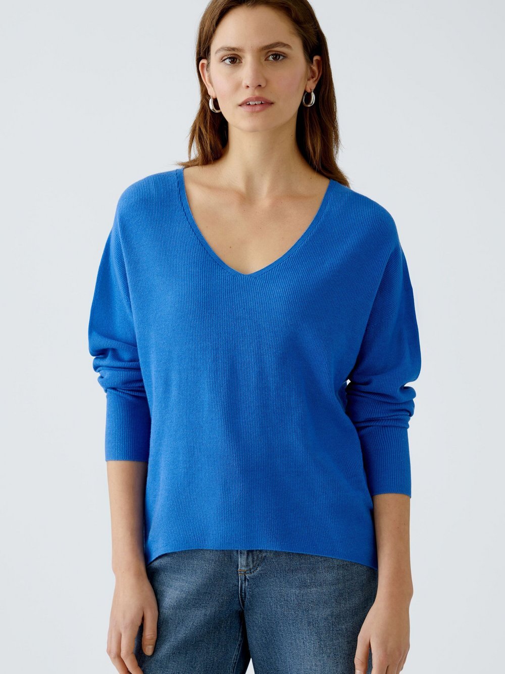 Oui Pullover Damen Viskose blau, 34