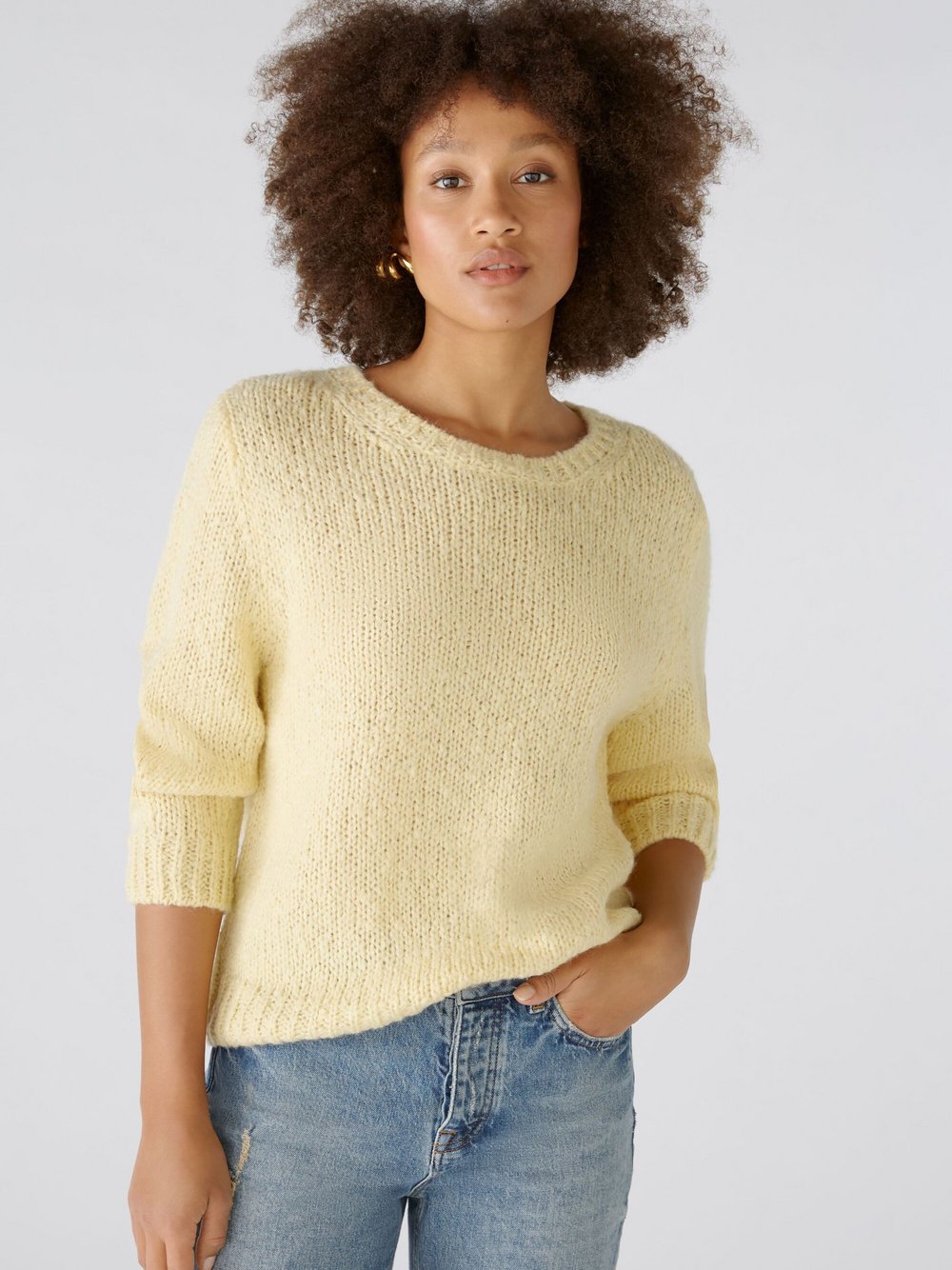 Oui Pullover Damen gelb, 36