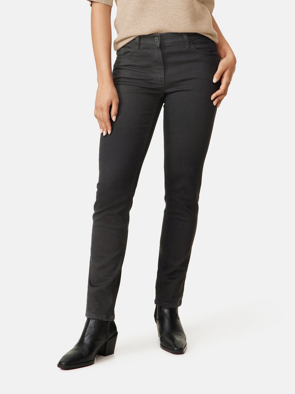 Gerry Weber 5-Pocket Jeans Damen Baumwolle schwarz, 46