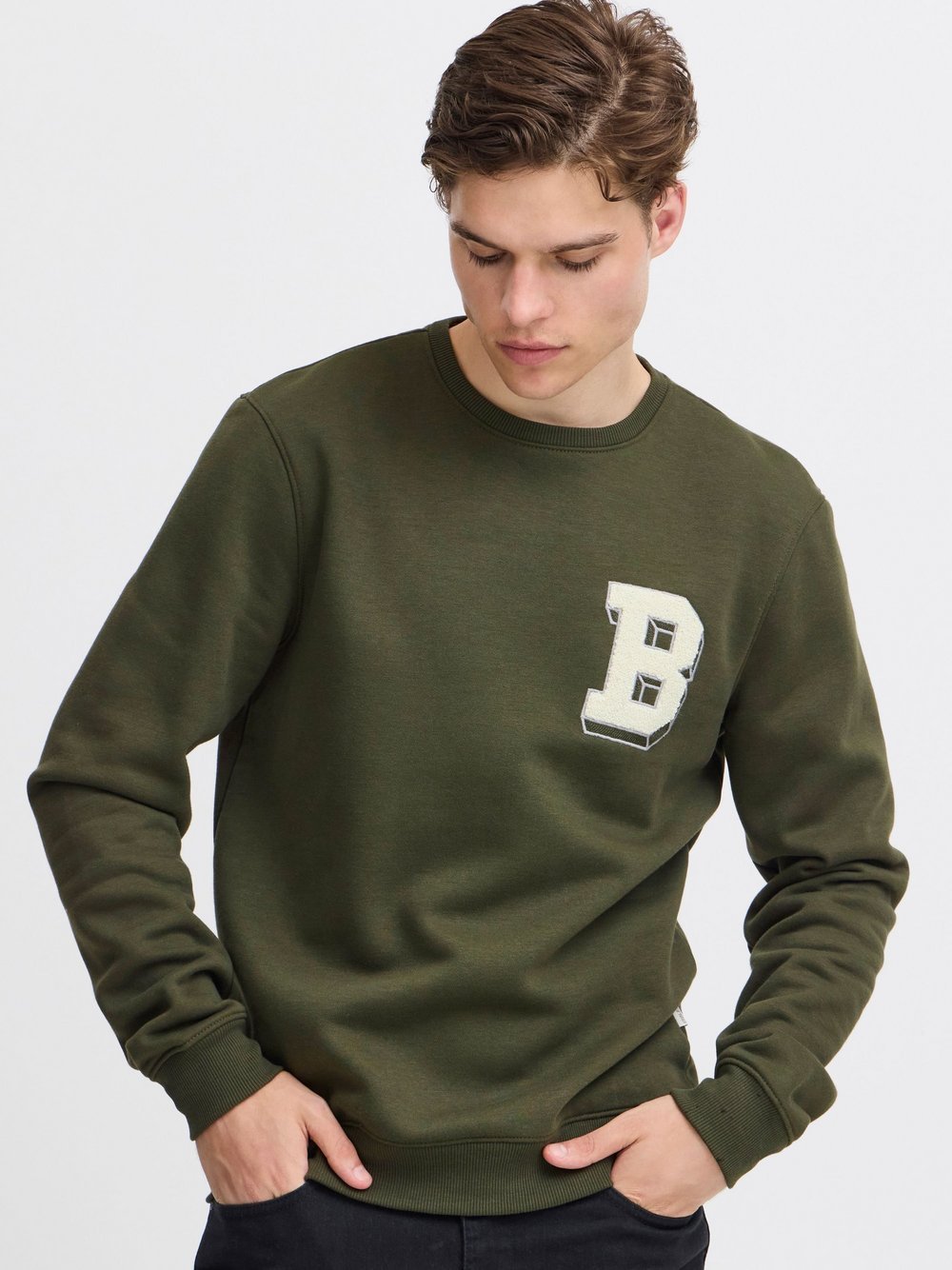 BLEND Sweatshirt Herren Baumwolle grün bedruckt, XXXL