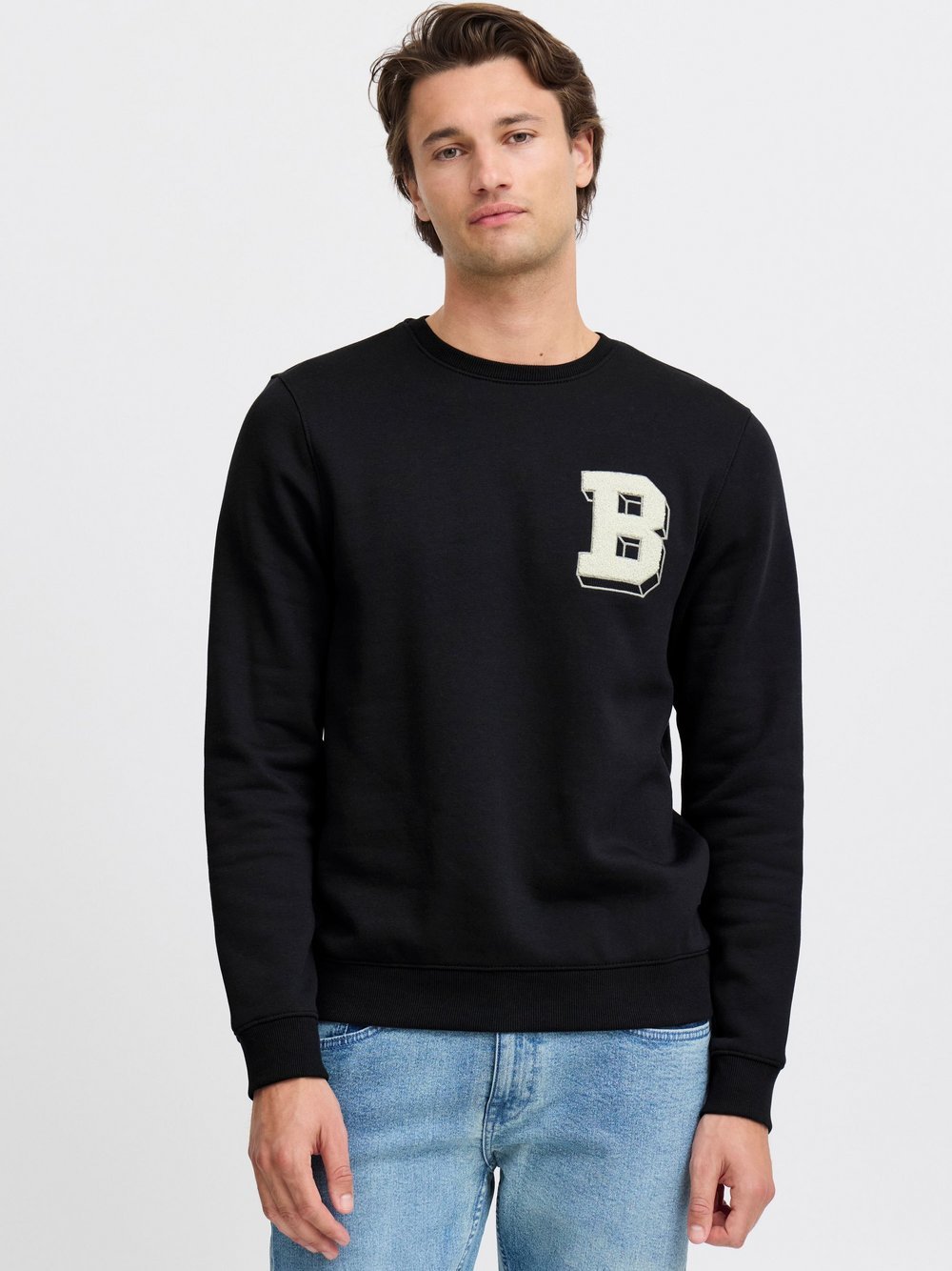 BLEND Sweatshirt Herren Baumwolle schwarz bedruckt, L