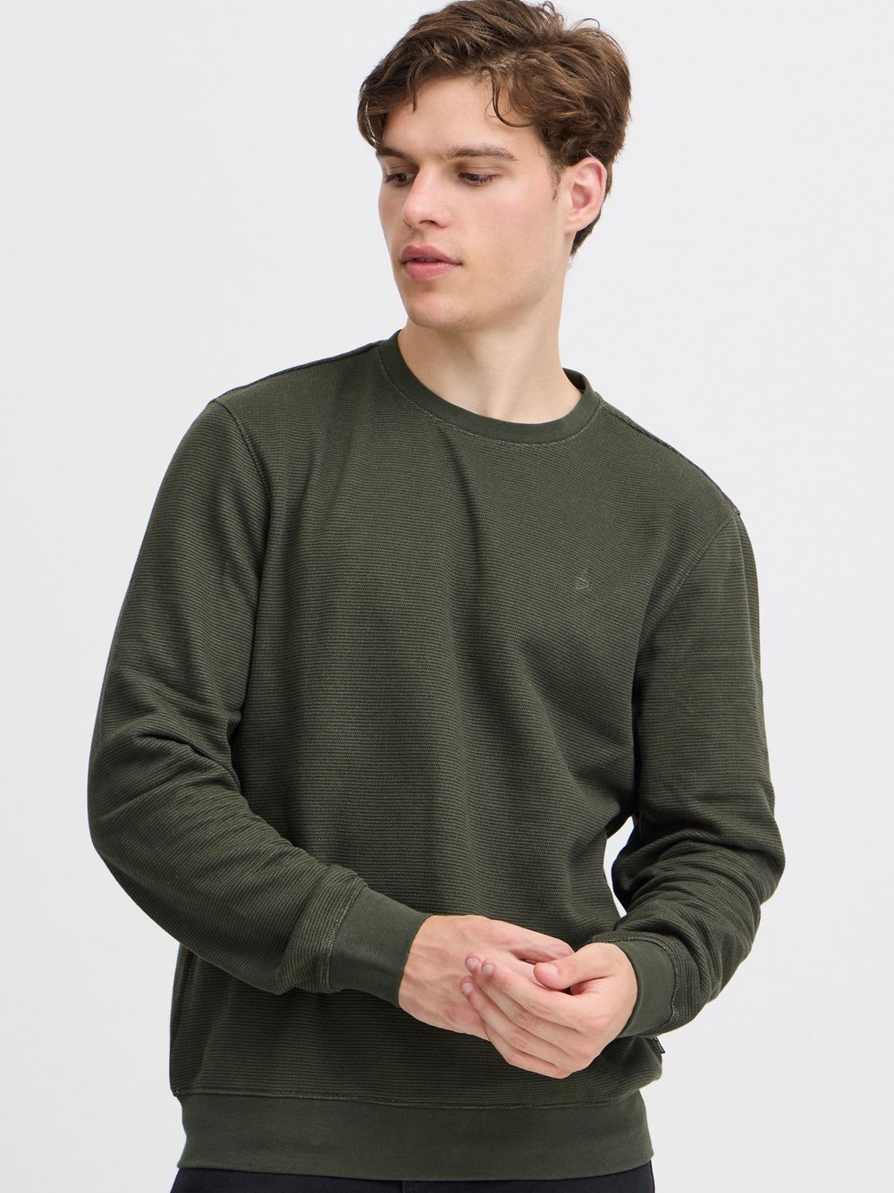 BLEND Sweatshirt Herren Baumwolle grün, S