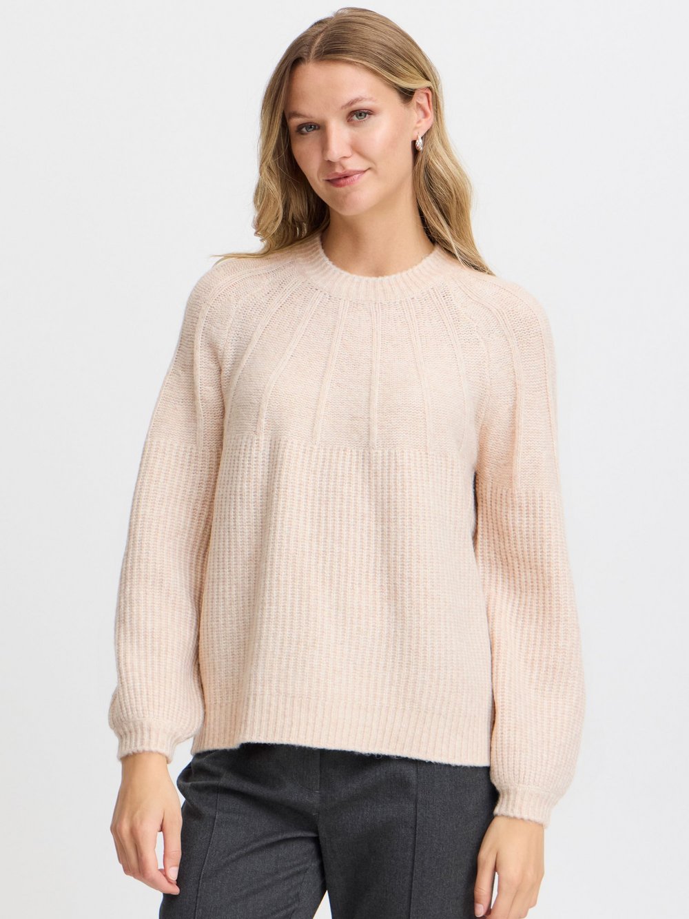 fransa Strickpullover Damen beige, L