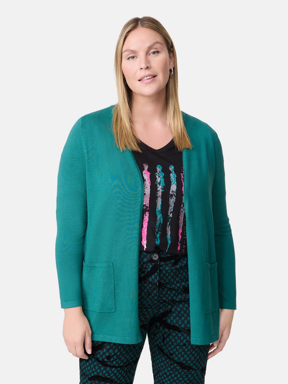 Samoon Cardigan Damen Viskose grün, 50