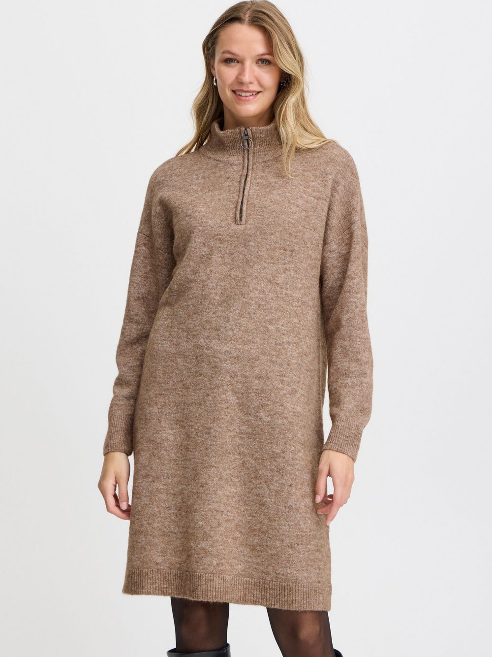 fransa Strickkleid Damen braun, XXL