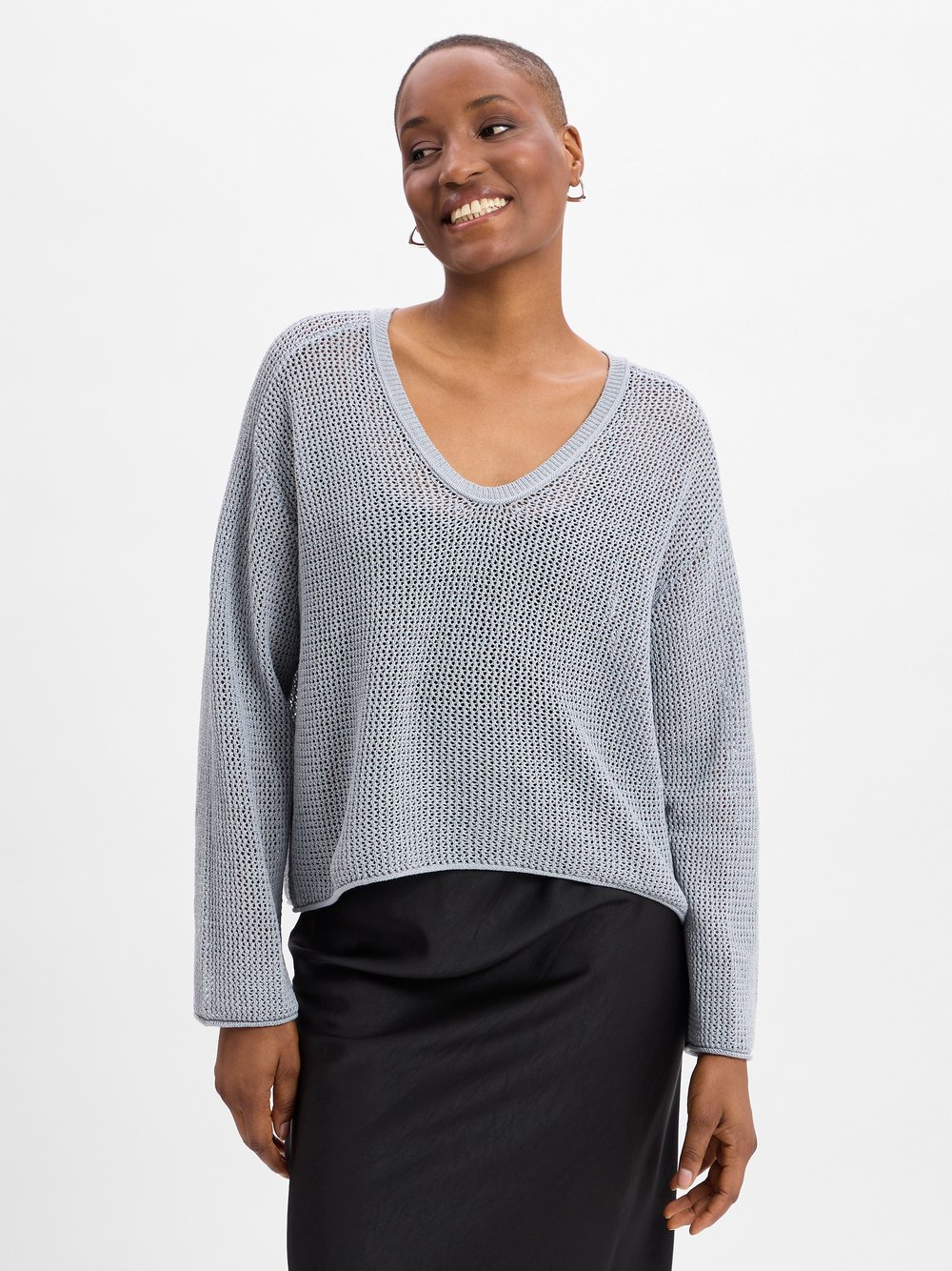 Drykorn Lochstrick-Pullover Damen Baumwolle beige, XS