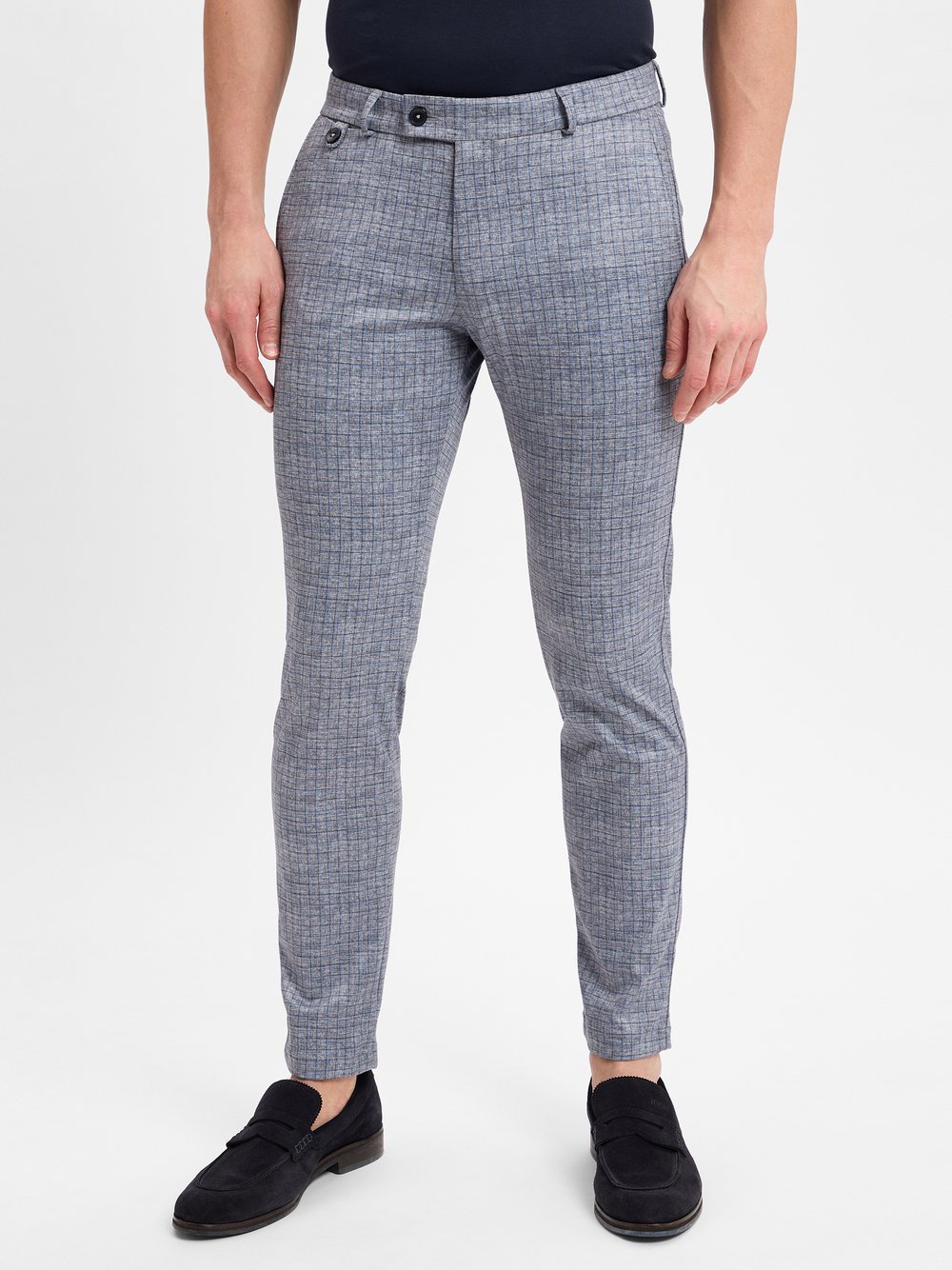 Bugatti Stoffhose Herren blau kariert, 38-30