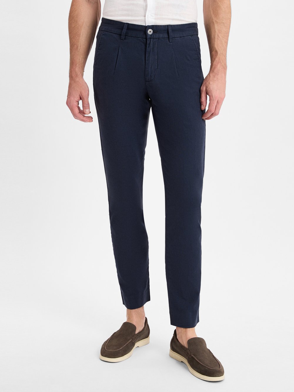 Nils Sundström Sakko mit Leinenanteil Herren Modern Fit Baumwolle blau, 50