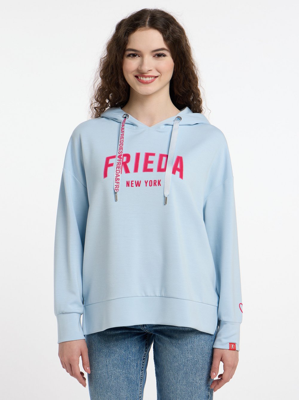 Frieda & Freddies Kapuzenstrickpullover Damen Modal blau, 42