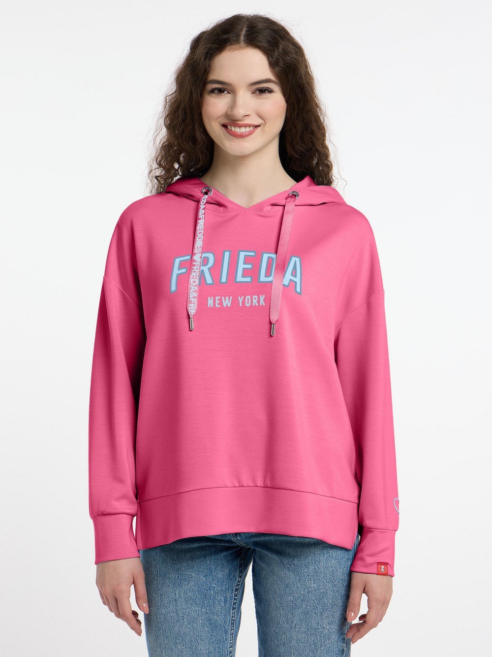 Frieda & Freddies Kapuzenstrickpullover Damen Modal pink, 40