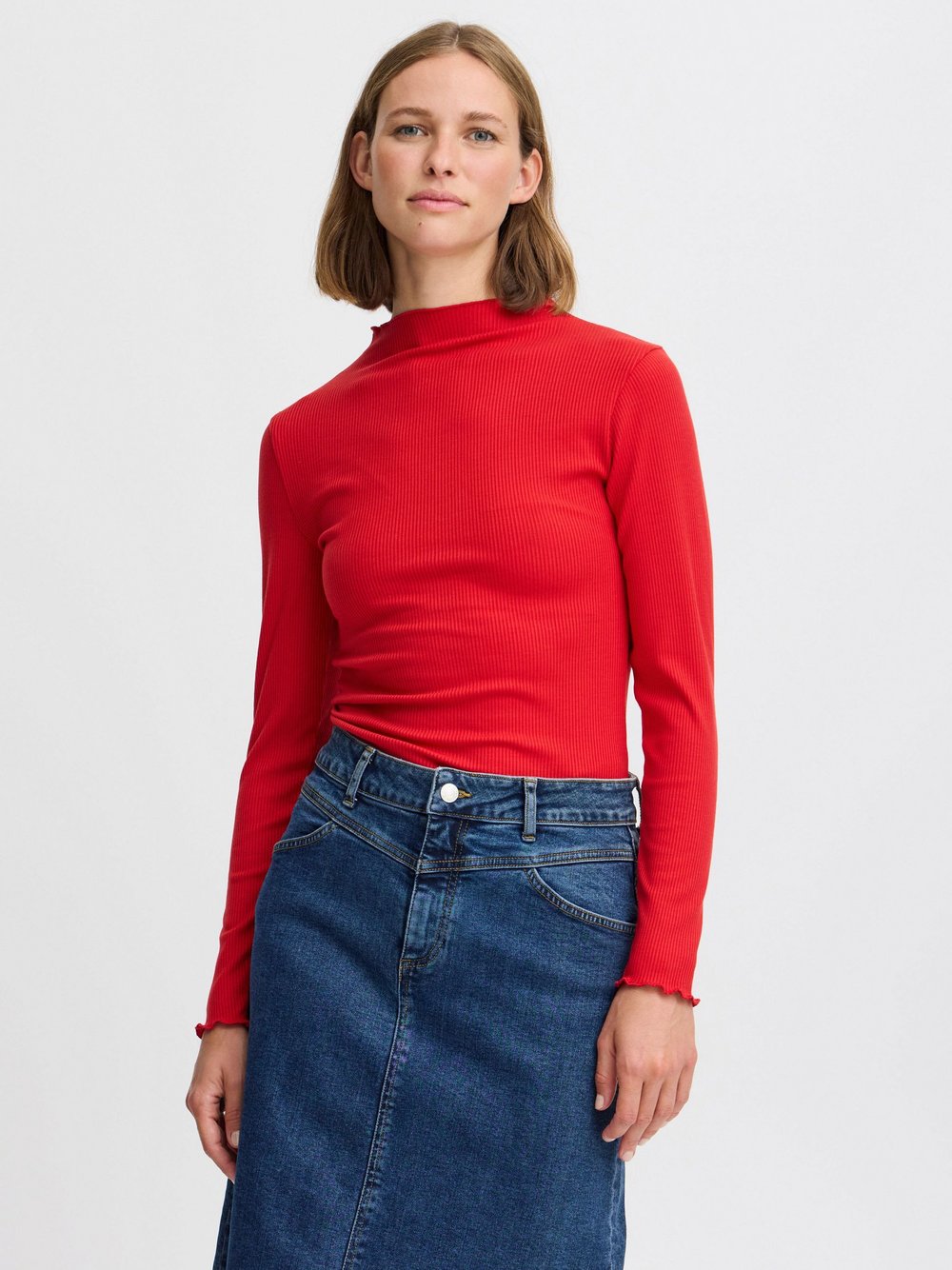 B.Young Longsleeve Damen rot, L