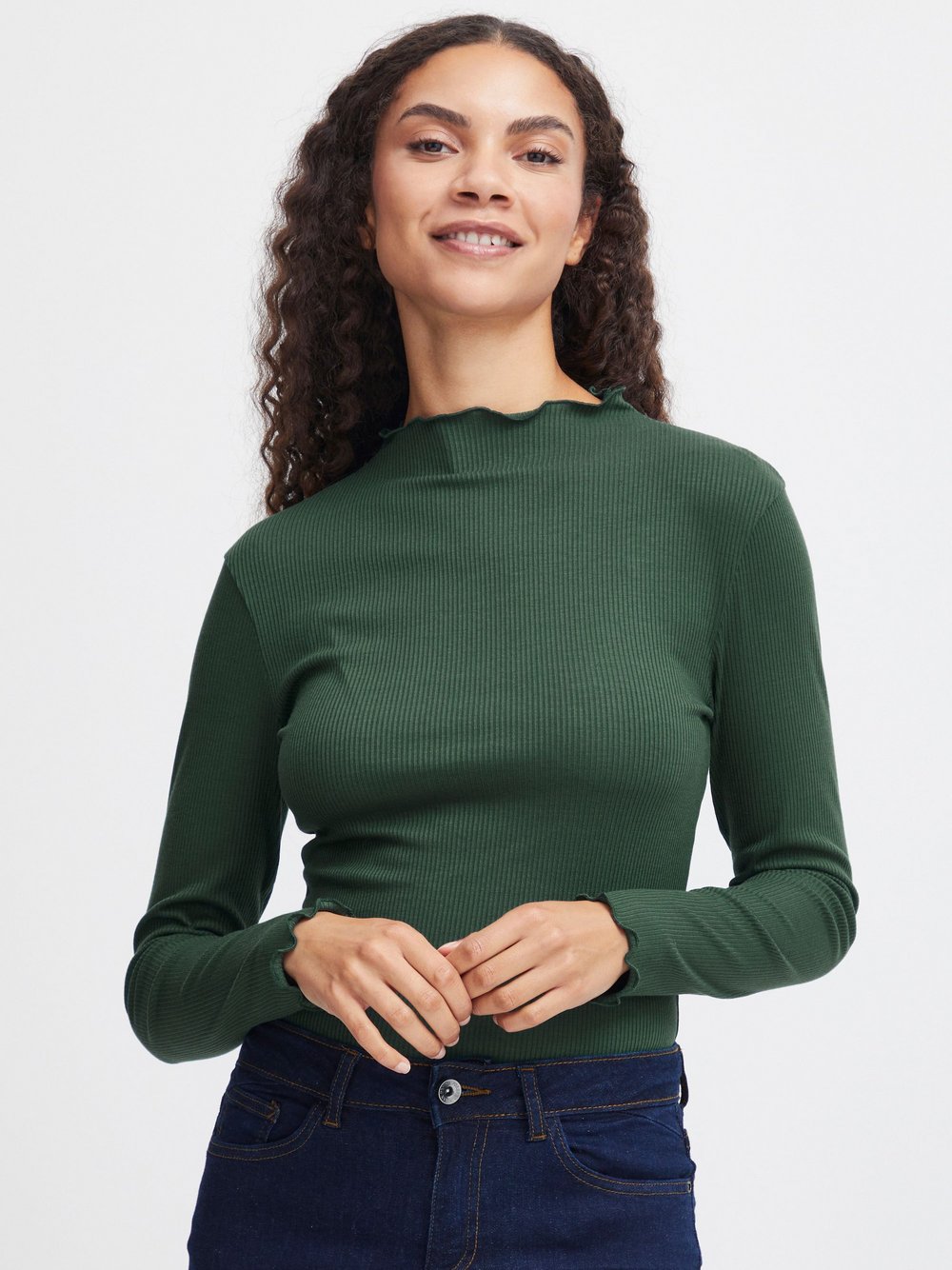 B.Young Longsleeve Damen grün, L