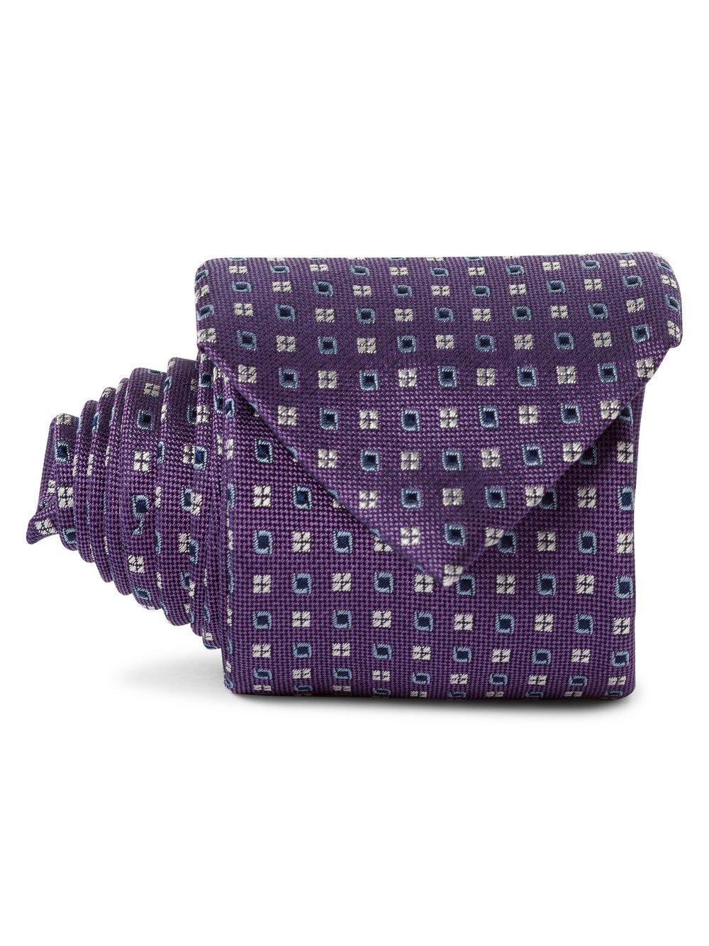 Andrew James Seidenkrawatte Herren lila gemustert, ONE SIZE